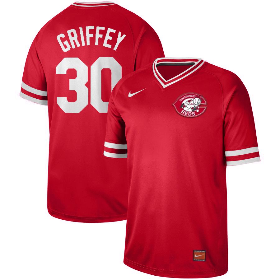 Men Cincinnati reds #30 Griffey Red Nike Cooperstown Collection Legend V-Neck MLB Jersey->new york yankees->MLB Jersey
